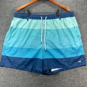 Southern Marsh Harbor Trunk Horizon Stripe Swim Trunks Men's 2X Blue Striped